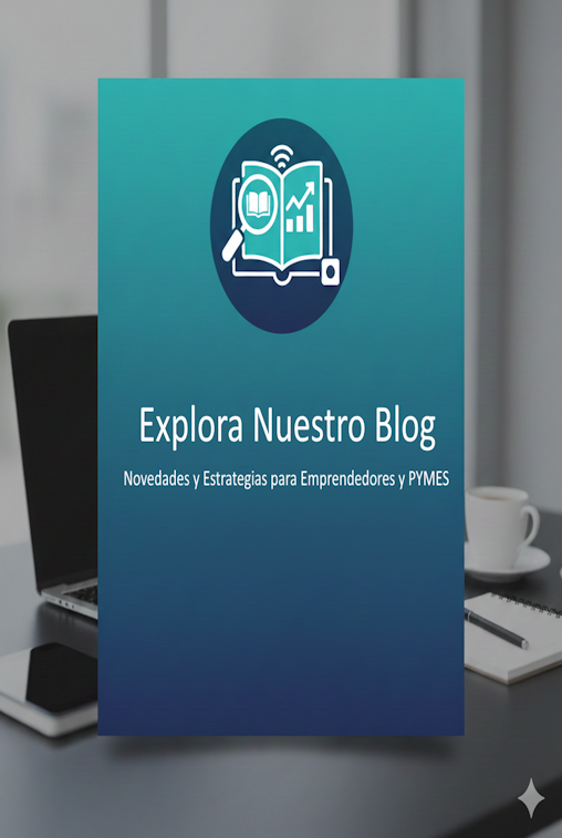 Portada del blog, con el título "Explora Nuestro Blog" y un ícono de libro.